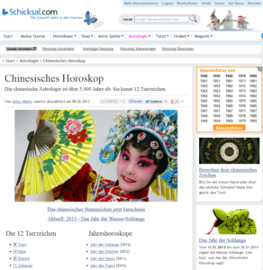 Das Horoskop zum chinesischen Neujahr auf schicksal.com
