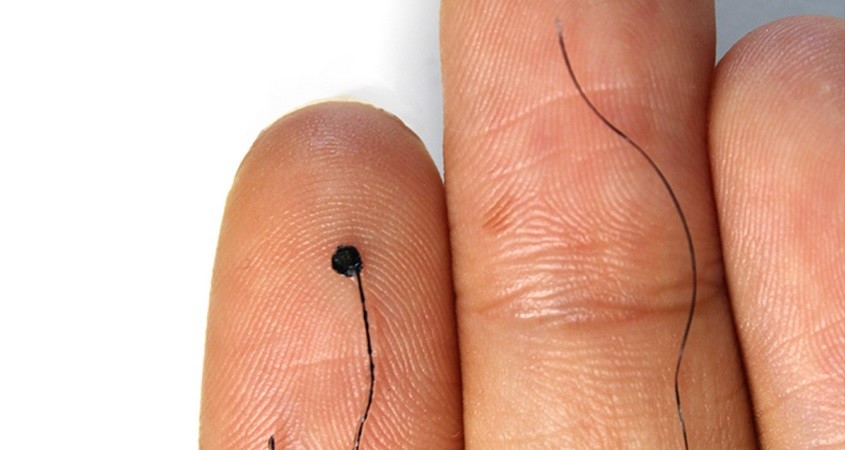 Haarfeiner Sensor misst sämtliche Gehirnströme