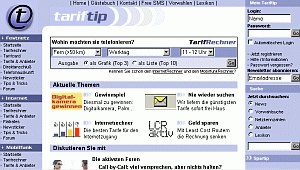 Die Homepage von tariftip.de