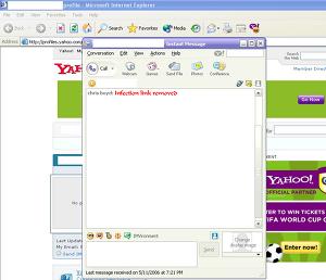 Wurmverdacht auf Yahoo Messenger (Foto: blog.spywareguide.com)