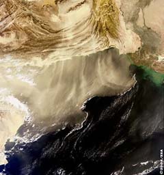 Wüstensturm über Pakistan (Foto: esa.int)
