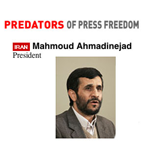 Irans Präsident Ahmadinejad mag keine unabhängige Presse (Foto: RSF)