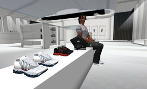 Avatar bei der Schuhanprobe im virtuellen Adidas-Shop (Bild: Adidas)