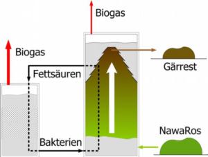 Zweistufiges Aufstromverfahren (Grafik: Jan Mumme) Zweistufiges Aufstromverfahren (Grafik: Jan Mumme)