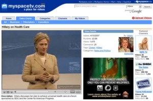 Auch Hillary Clinton stellt sich online den Fragen der Wähler (Foto: myspacetv.com)