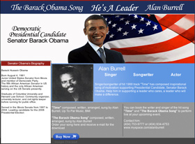 635 Domainnamen finden sich derzeit zu Barack Obama im Internet (Foto: thebarackobamasong.com)
