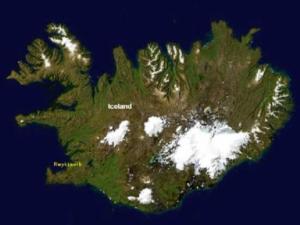 Am NASA-Satellitenbild ist der Vatnajökull-Gletscher deutlich zu sehen (Foto: NASA)