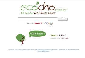 Mit der Suche auf ecocho.com können Nutzer sich für den Klimaschutz engagieren (Foto: ecocho.com)