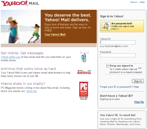 Yahoo Mail wartet mit zwei neuen Domains auf (Foto: mail.yahoo.com)