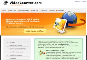 Kostenloser Video-Upload zu YouTube & Co. mit VideoCounter.com