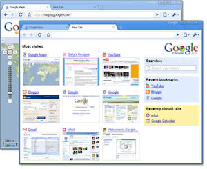 Chrome: Schnellwahl erinnert an Opera 9.5 (Foto: Google)