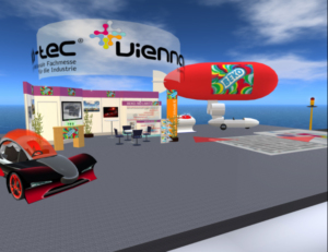 Der Messestand auf BEKO ISLAND im Second Life (Bild: BEKO)