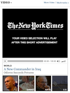 Bei den meisten Online-Filmen läuft die Werbung vor dem Beitrag (Foto: nytimes.com)