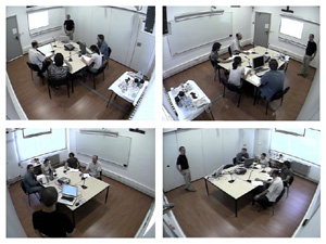 Vier der Kamera-Perspektiven im Smart Room (Foto: UPC/Plataforma SINC)