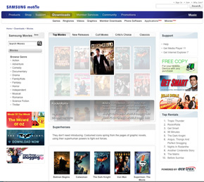Die deutsche Homepage von Samsung Movies ist derzeit noch nicht online (Foto: samsungmovies.com)