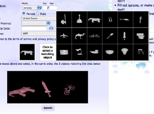 3D-Captcha in der Praxis (Foto: YUNiTi)