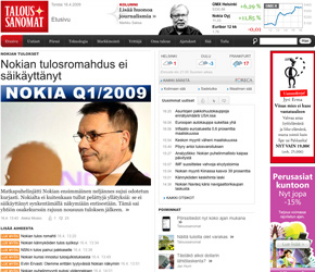 Die finnische Tageszeitung Taloussanomat erscheint ausschleßlich online (Foto: taloussanomat.fi)