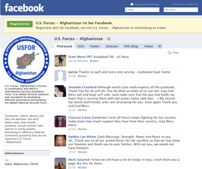 Die Facebook-Seite der US-Streitkräfte in Afghanistan (Foto: facebook.com)