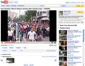 Auf YouTube finden sich unzählige Videos zu den Unruhen in Teheran (Foto: youtube.com)