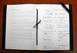 Die „Hamburger Erklärung zum Schutz des geistigen Eigentums“ (Foto: axelspringer.de)