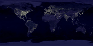 Bild der Lichtverschmutzung der Erde (Foto: C. Mayhew/R. Simmon-NASA-GSFC)