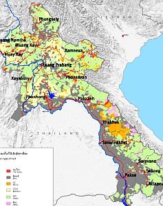 Die Karte zeigt die Beschaffenheit der Hausdächer von Laos (Bild: NFS Nord-Süd)