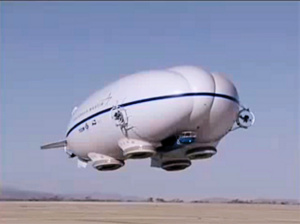 Das Hybrid-Luftschiff funktioniert beim Start ähnlich einem Hovercraft (Quelle: Youtube)