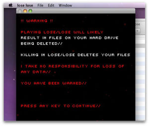 Lose/Lose: Klare Warnung vor Dateilöschung (Foto: Graham Cluley)