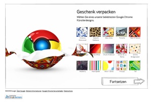 Chrome-Marketing: Der Browser als Geschenk (Foto: Google)