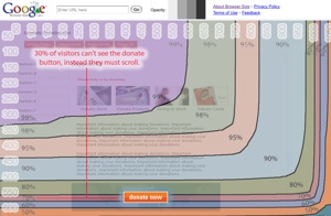 Browser Size-Beispiel: Dieser Button ist zu weit unten (Foto: Google) Browser Size-Beispiel: Dieser Button ist zu weit unten (Foto: Google)