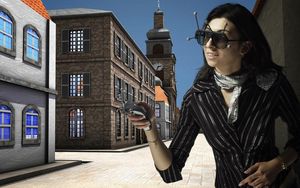 Mit 3-D-Maus und - Brille unterwegs im historischen Saarlouis (Foto: bellhäuser - das bilderwerk)