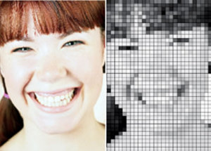Graustufen-Bild als Ziel (Foto: Retina Implant)
