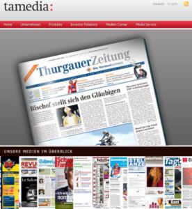 Tamedia tauscht Thurgauer Zeitung bei NZZ-Mediengruppe ein (Foto: tamedia.ch)