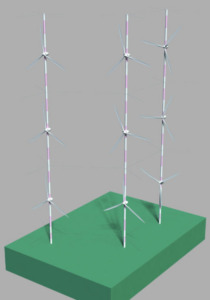 600 Meter hohe Windmühlen sparen Platz und bringen mehr Leistung (Grafik: WindCUBE)