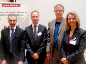 Unternehmergeist stand im Zentrum der Diskussion (v.l.n.r.): Baldassarri, Mihalic, Baur, Strohm