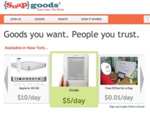 Ausborgen statt kaufen, das Prinzip hinter Diensten wie SnapGoods (Foto: snapgoods.com)