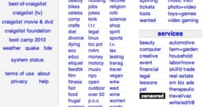 Bei Craigslist sind die Erotik-Angebote mittlerweile zensiert worden (Foto: sfbay.craigslist.org)