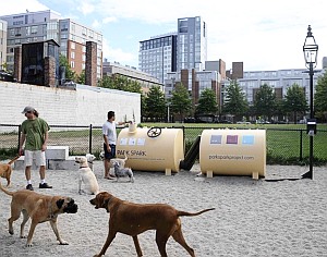 Laterne im Hundepark: Gacki-Sackerl spenden das Licht (Foto: The Park Spark Project)