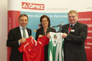 Werner Kuhn (SK Rapid), Barbara Halapier (ÖPWZ), Wilhelm Stejskal (ÖPWZ)