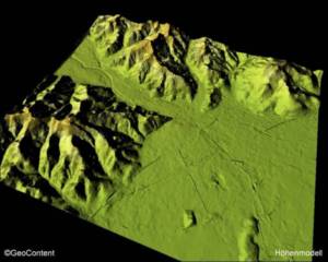 Höhenmodell: GeoContent stellt hochwertige gepgraphische Daten bereit (Grafik: GeoContent)