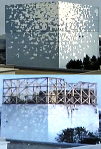 Reaktor I in Fukushima vor und nach der Explosion (Foto: WikimediaCC)