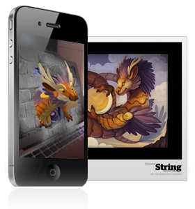 AR-Drache am iPhone: Anwendungsbeispiel für String (Foto: String Labs) 