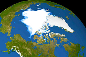 Arktis: Eindringlinge dank eisfreiem Weg zwischen Ozeanen (Bild: NASA)
