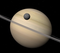 Mimas: Blick vom Trabanten auf den Saturn (Foto: nasa.gov)