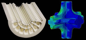 Leichtbaukonstruktion: Aus Polyamid und als Simulation (Foto: Fraunhofer IWM) Leichtbaukonstruktion: Aus Polyamid und als Simulation (Foto: Fraunhofer IWM)