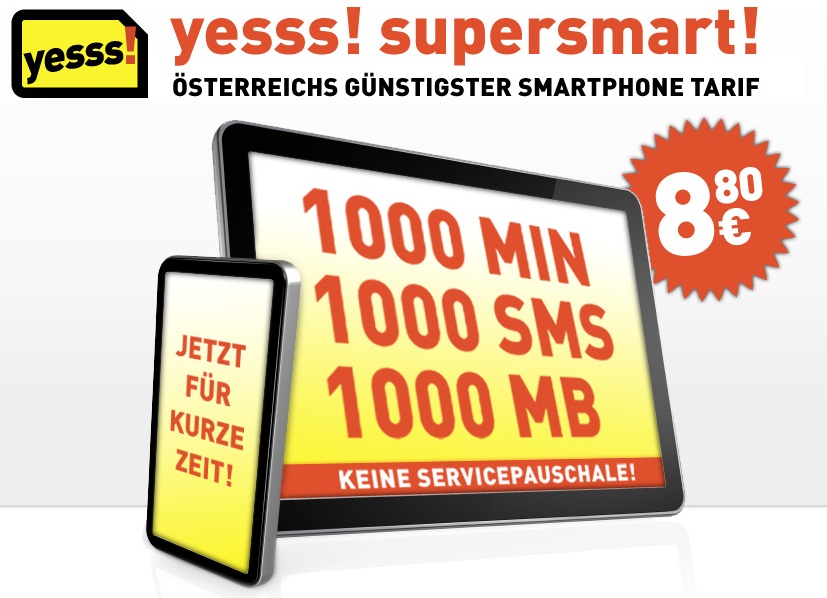 YESSS! Supersmart: Neuer Tarif für Vertragskunden