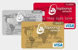 Kreditkarten: topbonus Classic, Silver & Gold (Foto: airberlin.de)