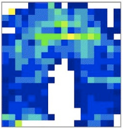 Abdruck: Gewichtsverteilung des Gesäßes als Sicherheitsmerkmal (Foto: AIIT) Abdruck: Gewichtsverteilung des Gesäßes als Sicherheitsmerkmal (Foto: AIIT)