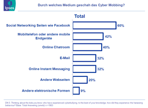 Durch welche Medien geschah das Cyber-Mobbing? (Quelle:Ipsos)