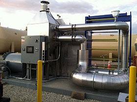 Reinigung: Aufbereitungsanlage versorgt sich mit Strom aus Biogas (Foto: PTG) Reinigung: Aufbereitungsanlage versorgt sich mit Strom aus Biogas (Foto: PTG)